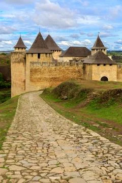 Old pavement to castle Foto stock