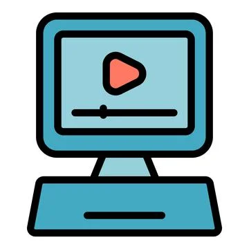 Old pc gameplay icon vector flat Stock Illustration