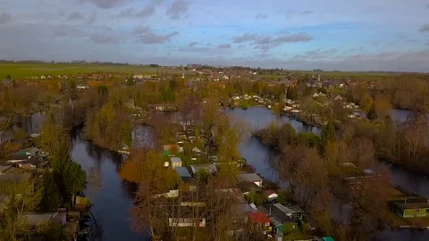 Old peat bogs of Féchain, Hauts-de-France, France Stock Footage 117585381