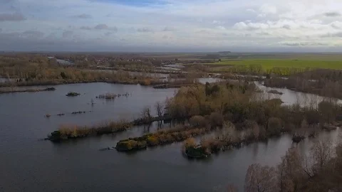 Old peat bogs of Féchain, Hauts-de-France, France Stock Footage 117587450