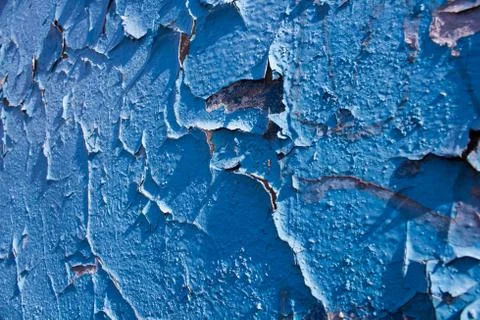 Old peeling blue paint Stock Photos