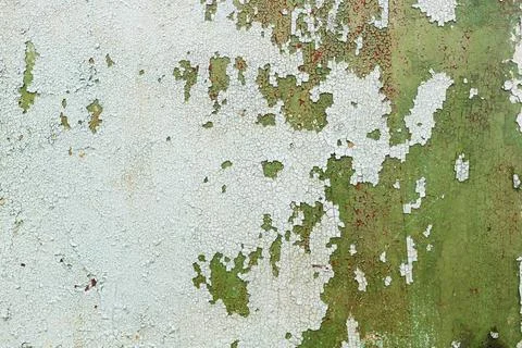 Old peeling paint texture Old weathered green peeling paint texture. Backg... Stock Photos