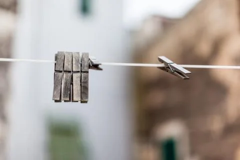 Old pegs Foto stock