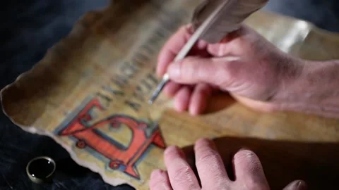 Old pen writing Stock Footage 237143112