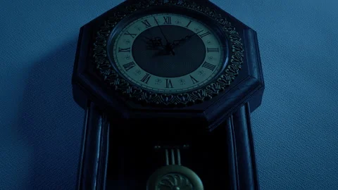 Old Pendulum Clock In The Dark Low Angle Stock Footage 170144006