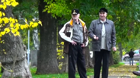 The old people in the park. Stock Footage 54539345
