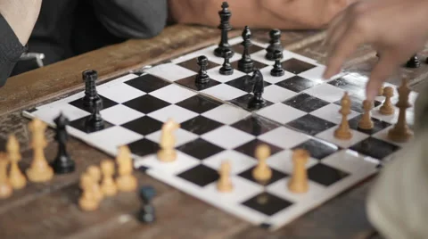 people play chess with time control, Stock Video