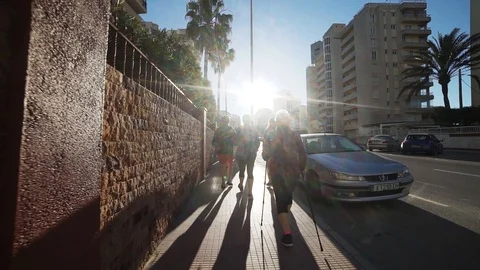 Old people walk Stock Footage 89693190