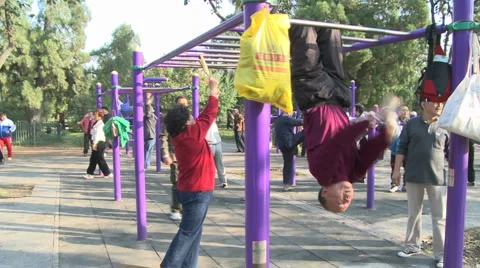 Old people working out Video stock 950671