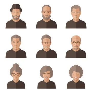 Old person face Stock Illustration