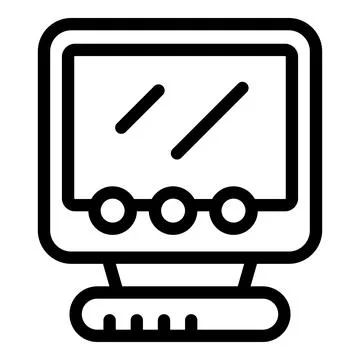 Old personal computer with buttons showing retro technology Stock Illustration