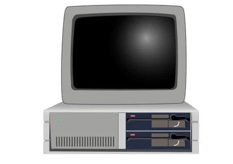 The old personal computer Illustrazione stock