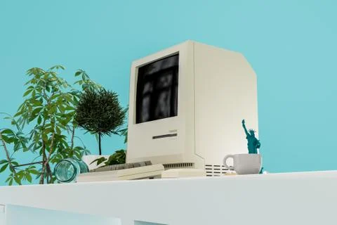 Old personal computer Stock Illustration