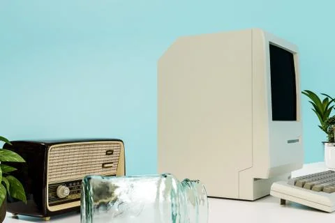 Old personal computer Illustrazione stock