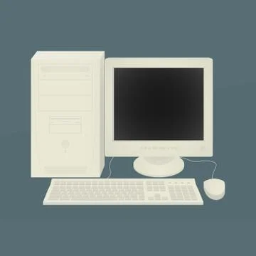 Old Personal Computer Illustration vector Stock Illustration