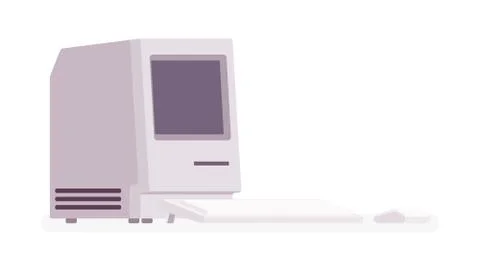 Old personal computer, retro model Stock Illustration