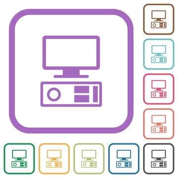Old personal computer simple icons Stock-Illustration