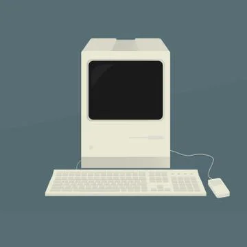 Old Personal Computer Vector Illustration eps10 Stock Illustration