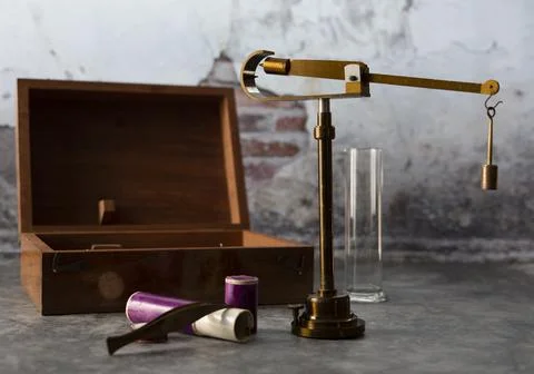 Old pharmaceutical scale Stock Photos