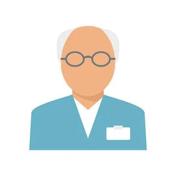 Old pharmacist icon flat isolated Stock Illustration