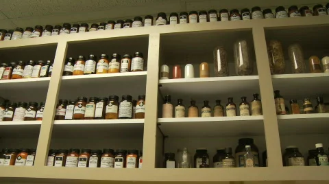Old pharmacy Stock Footage