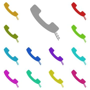Old phone handset icon in multi color. Simple glyph vector of Technology set  Illustrazione stock