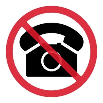 Old phone in red circle flat icon isolated on white background. Hotline symbo Stock Illustration