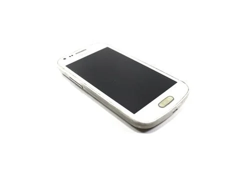 Old phone on white background isolate. front view Stock Photos