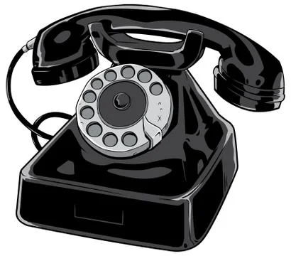 Old Phone on White 스톡 일러스트