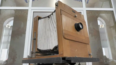 Old Photo Camera. Slider View Stock Footage 153834900