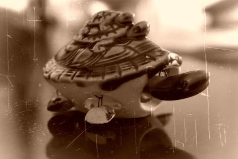 Old photo ceramic turtle Stock Photos