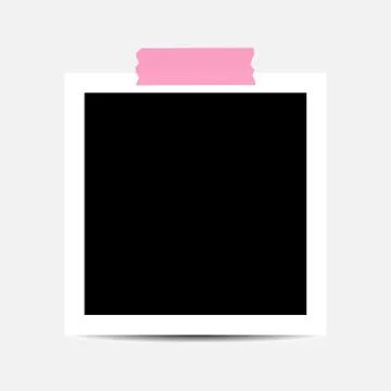 Old photo empty frame isolated on transparent background. Blank instant frame Stock Illustration