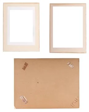 Old Photo Frames Collection of old photo frames, edges and backings with s... Stock Photos