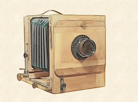 Old photocamera. Stock Illustration