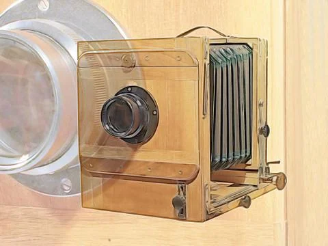 Old photocamera.digitally generated image. 库存插图
