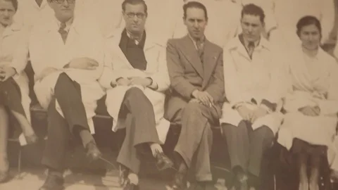 Old photograph of doctors Stock Footage 77129419