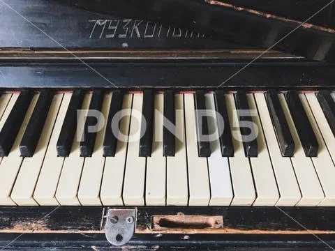 Old piano keys. Stock Photos