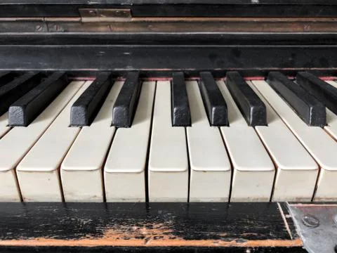 Old piano keys. Stock Photos