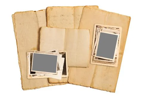 Old pictures  on sheets Stock Photos