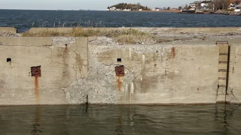 Old Pier Sideways Medium Shot Stock Footage 98328957