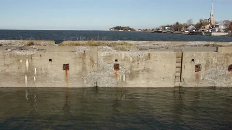 Old Pier Sideways Wide Angle Stock Footage 98328958