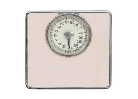 Old pink bathroom scale Stock Photos