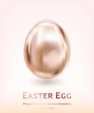 Old Pink Gold Easter Egg Template Stock Illustration