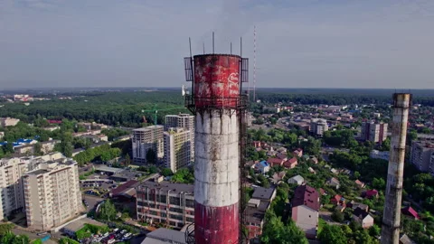 Old pipe of a factory in the city Stock Footage 164248168