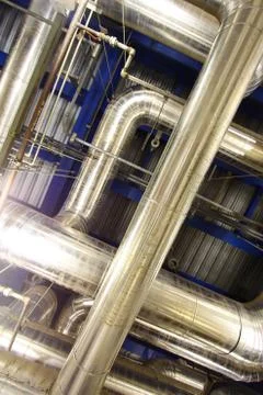 Old pipe in the powerhouse Stock Photos