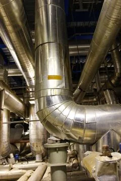 Old pipe in the powerhouse Stock Photos