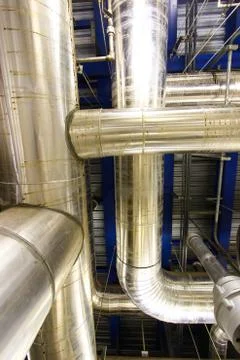 Old pipe in the powerhouse Stock Photos