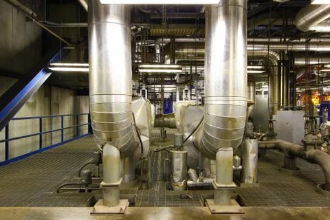 Old pipe in the powerhouse Stock Photos