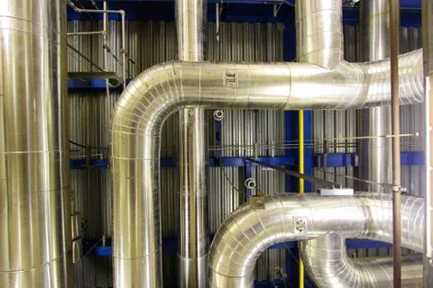 Old pipe in the powerhouse Stock Photos