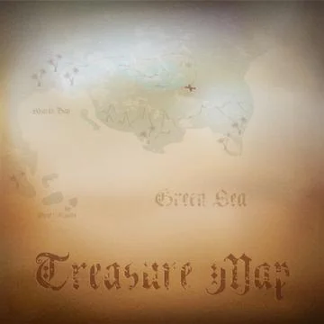 Old pirate treasure map Stock Illustration